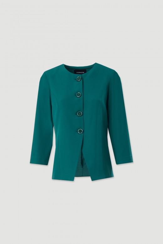 Classic jacket with velvet buttons