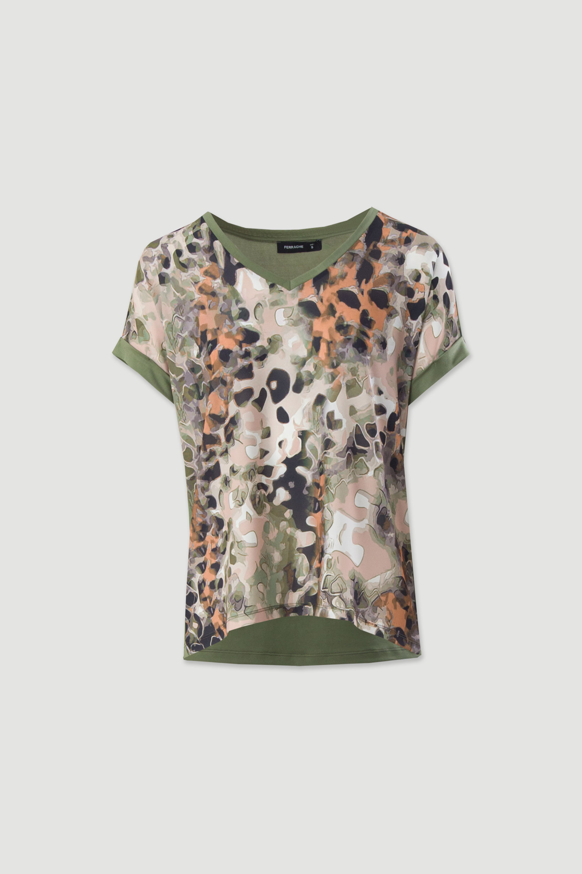 Tunique en tissu fluide imprimé avec dos en maille