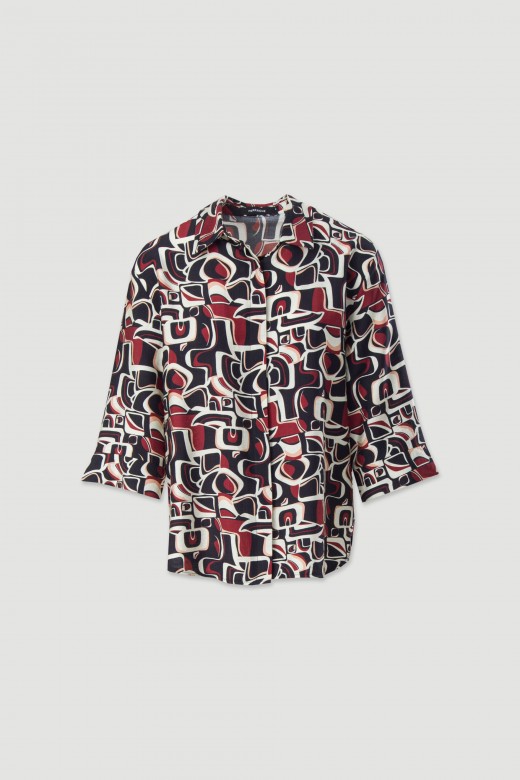 Camisa estampada con manga 3/4
