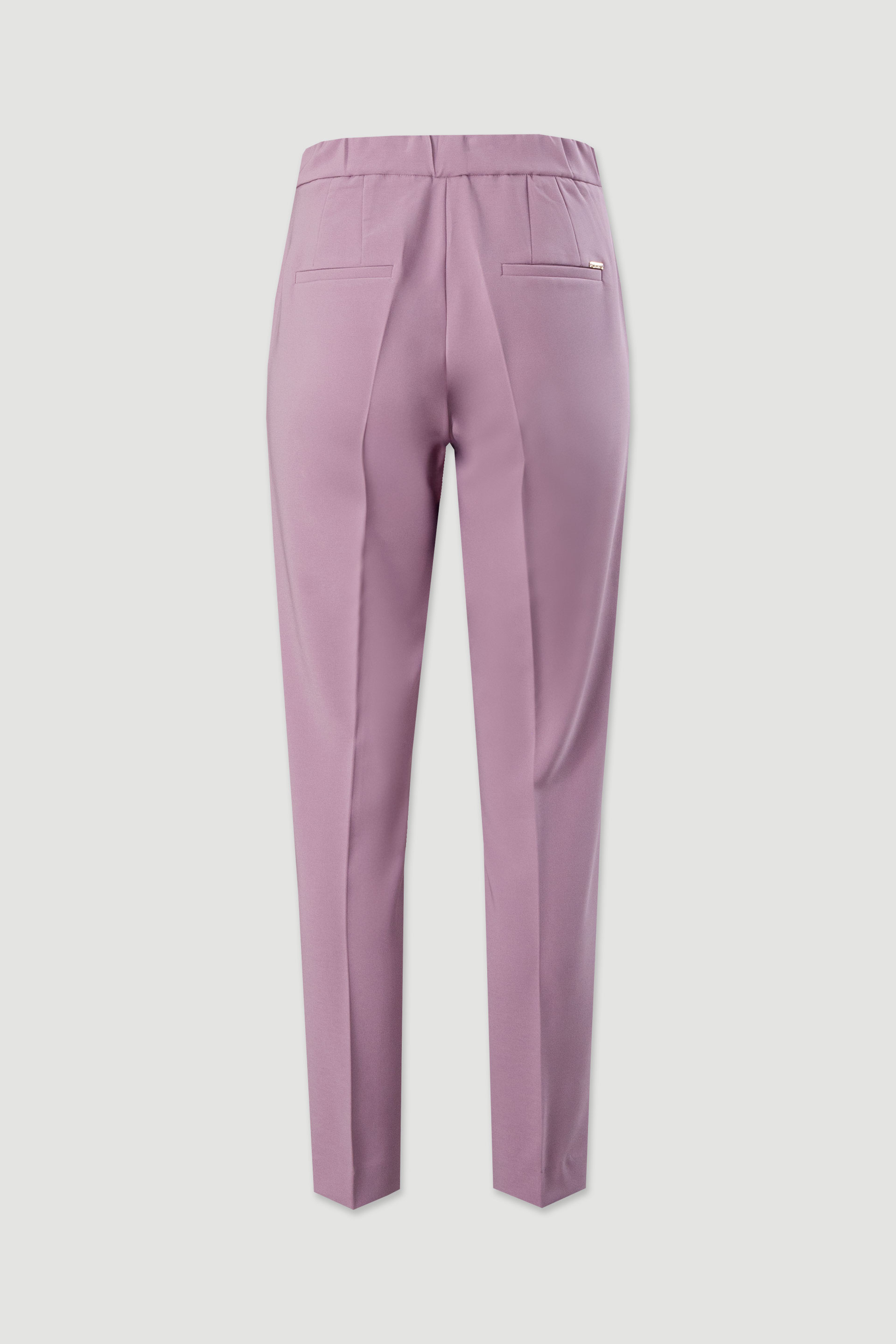High-waisted classic trousers with elastic detail