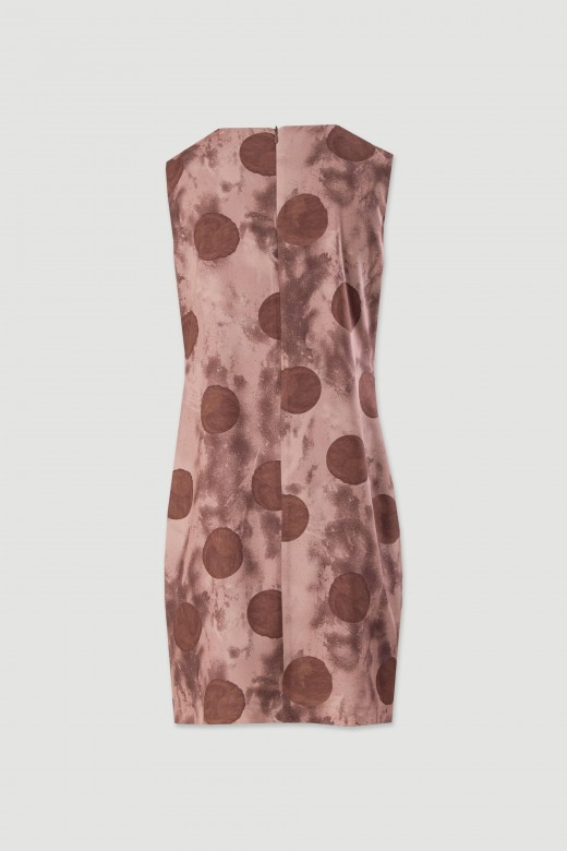 Vestido corto estampado con detalle de tul