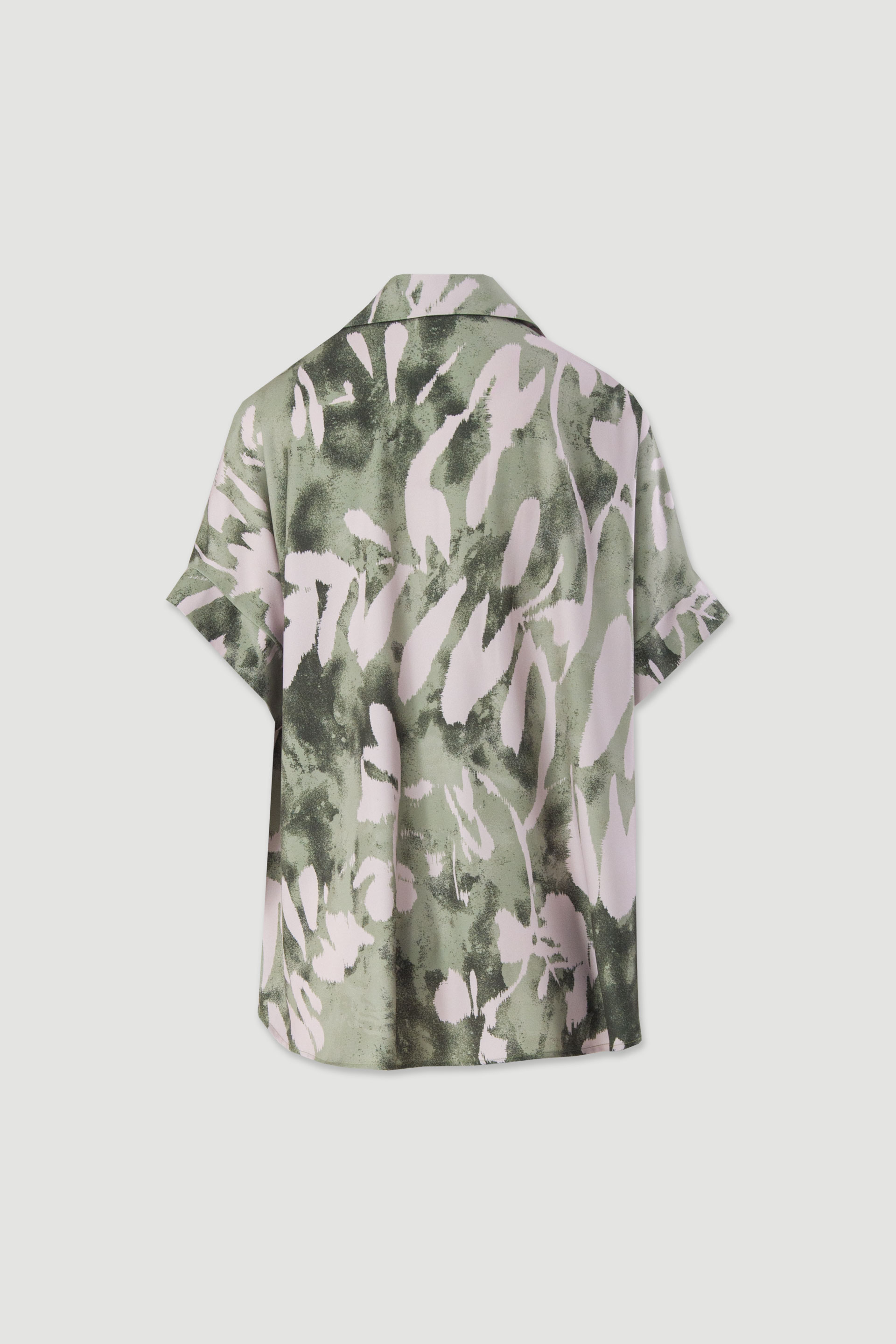 Blusa comprida assimétrica estampada