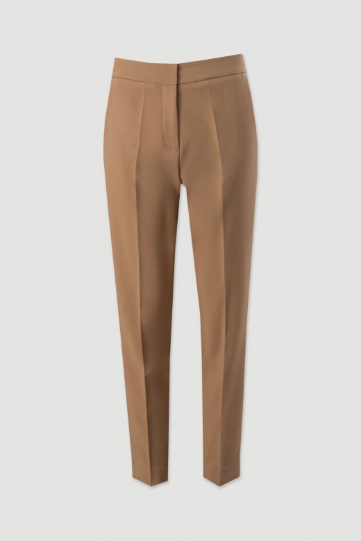 Pantaln clsico de tiro alto con detalle de cinturn elstico