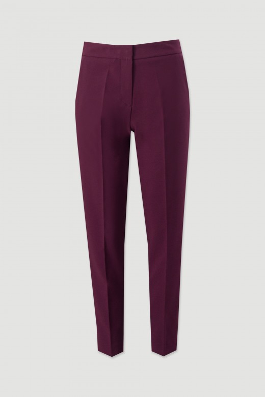 Pantaln clsico de tiro alto con detalle de cinturn elstico