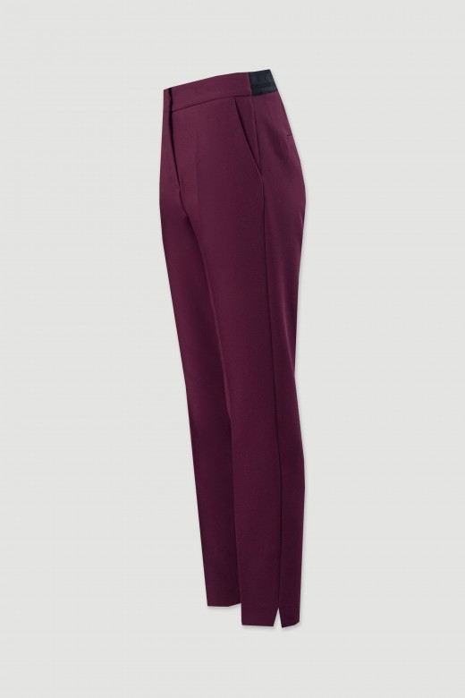 Classic high-waisted trousers with elastic belt detail