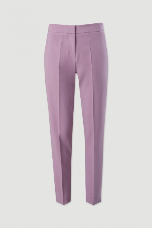 Classic high-waisted trousers with elastic belt detail