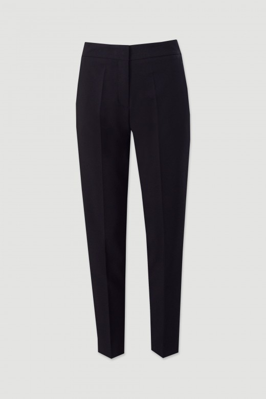 Pantaln clsico de tiro alto con detalle de cinturn elstico