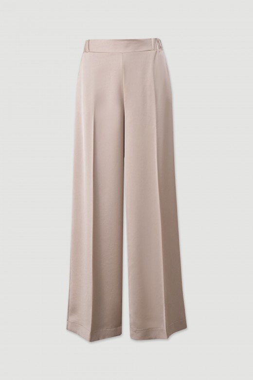 Satin wide-leg trousers
