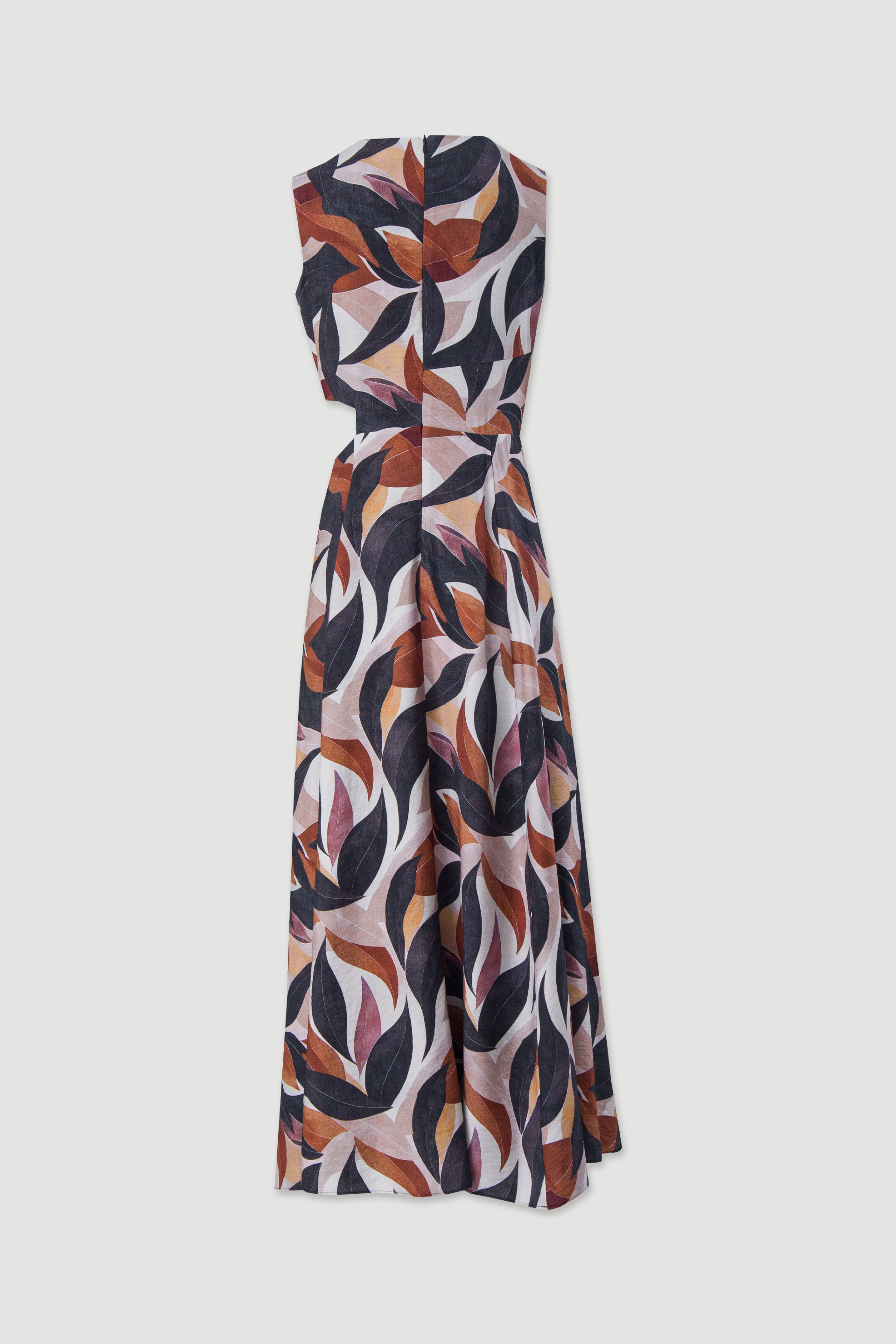 Printed cut-out long dress