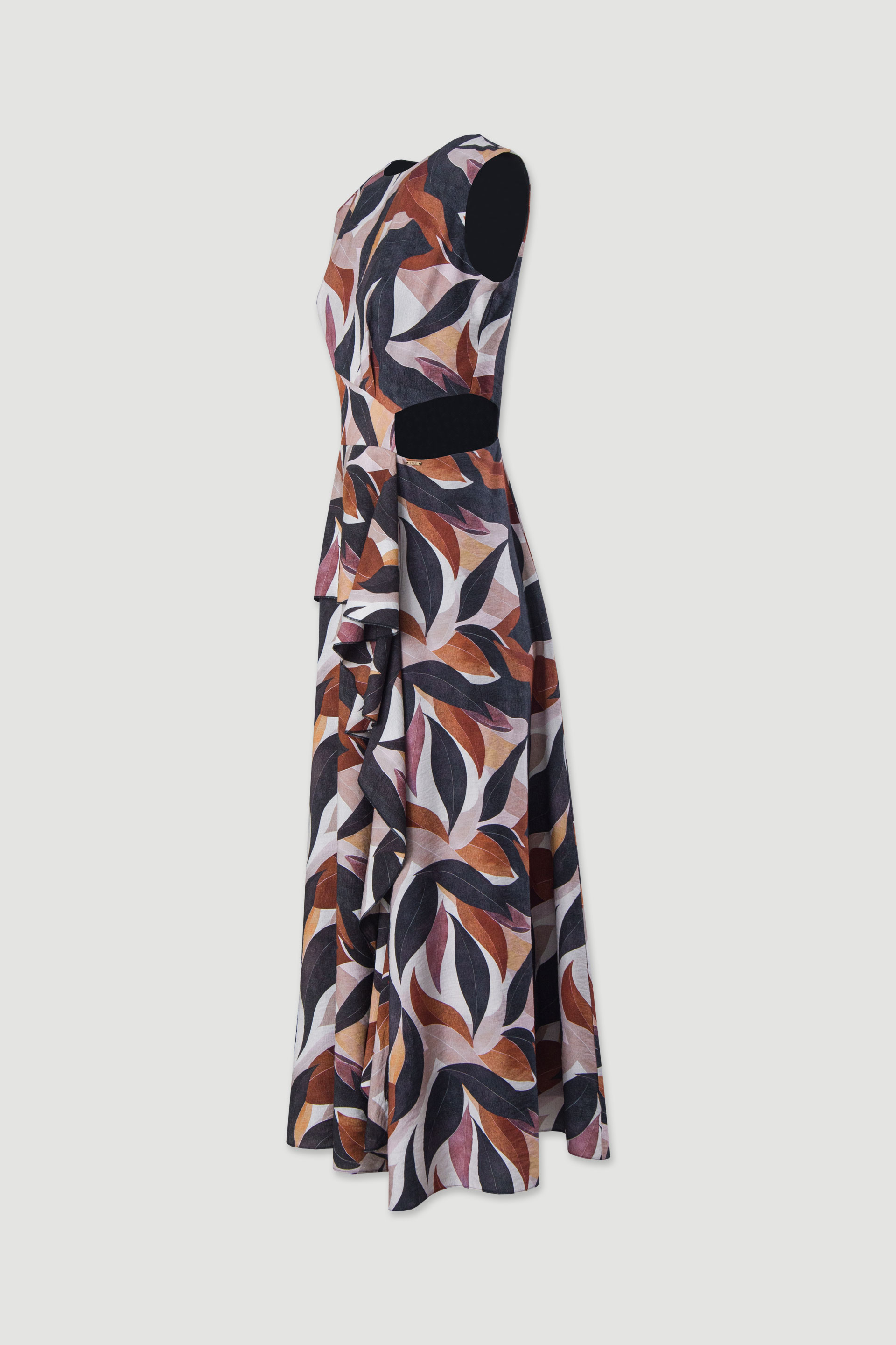 Printed cut-out long dress