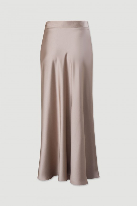 Long satin skirt