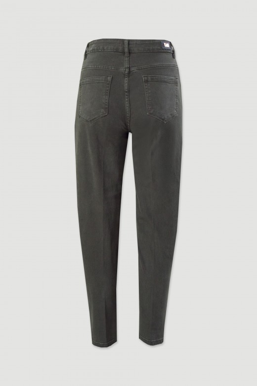 Mom fit jeans com mistura de algodo