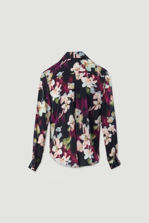 Blusa floral de manga comprida