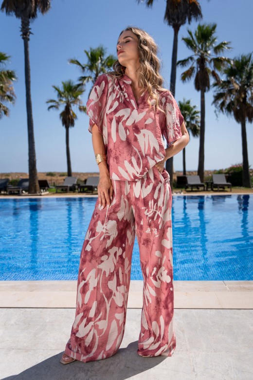 Túnica estampada com decote em v Túnica estampada com decote em v