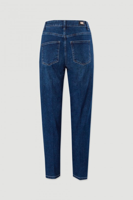 High-waisted mom fit jeans in cotton