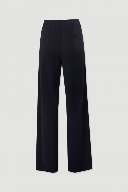 Wide-leg knit trousers