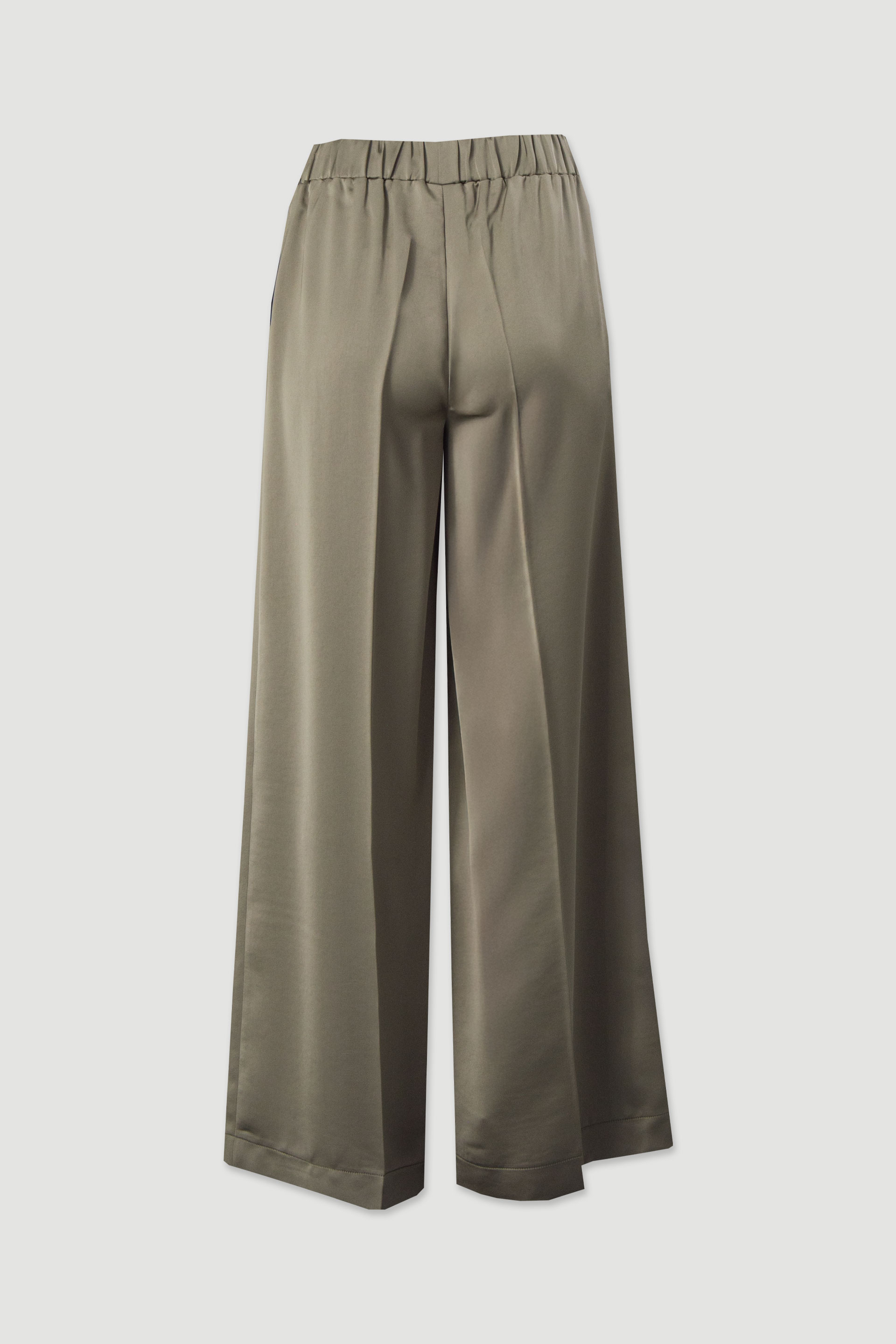 Calça wide leg acetinada