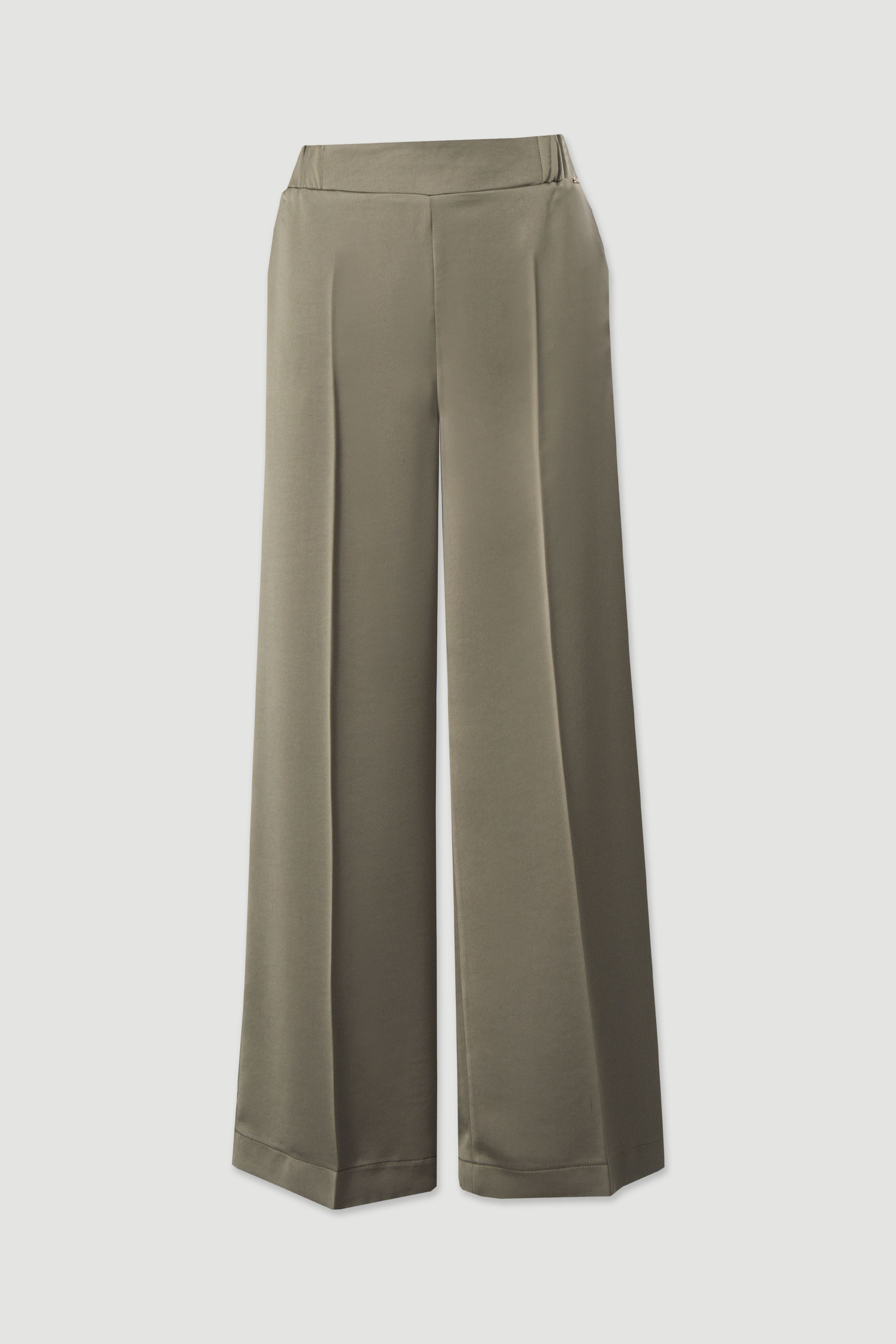 Calça wide leg acetinada