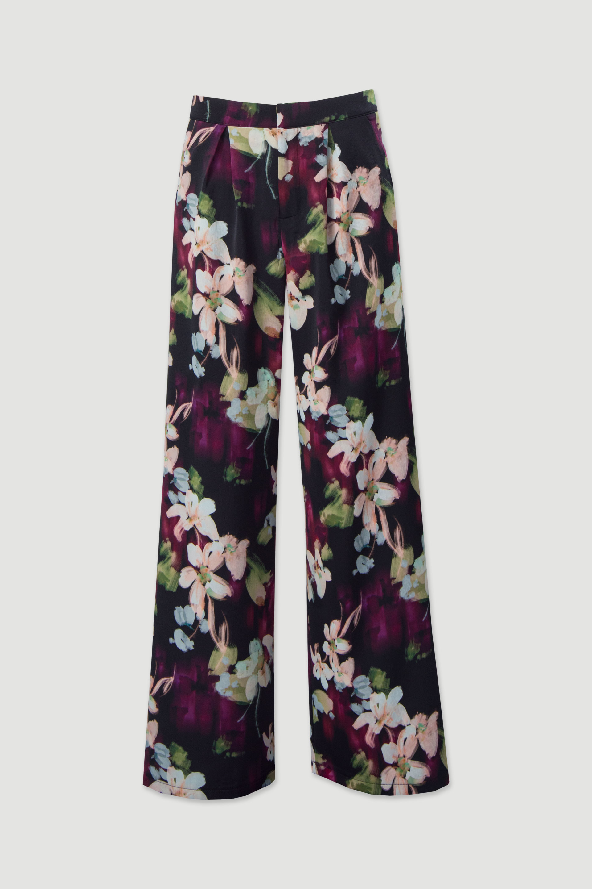 Calça fluida estampada floral