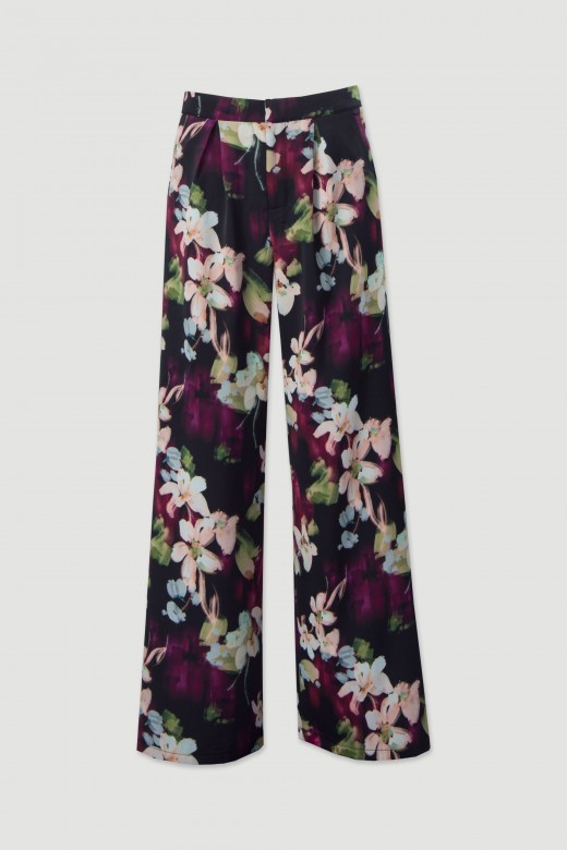 Flowy floral printed trousers