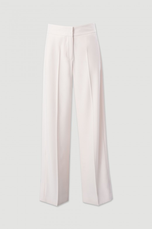 Pantaln clsico wide leg con abertura