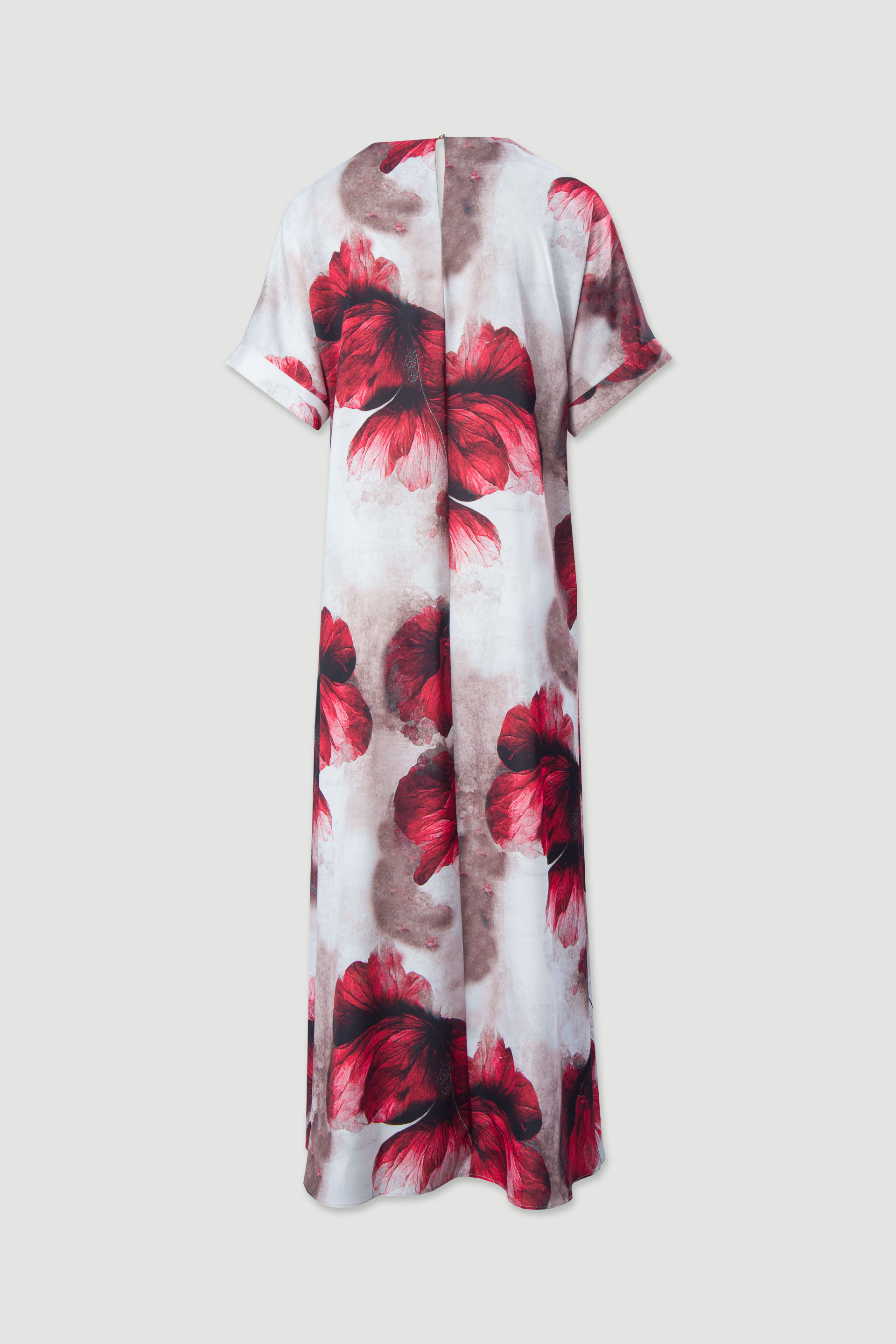 Vestido largo fluido estampado con detalle en la espalda