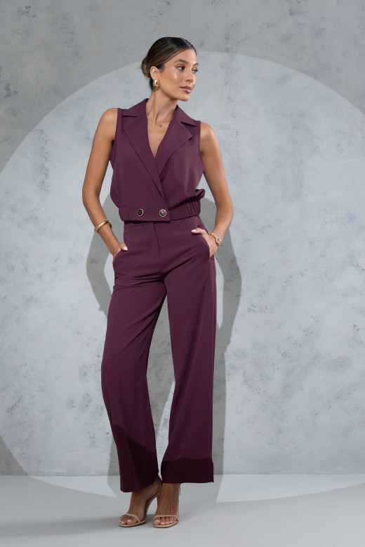 Classic wide-leg trousers with slit detail Classic wide-leg trousers with slit detail