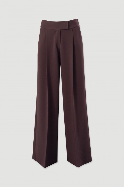 Pantaln clsico wide leg de tiro alto