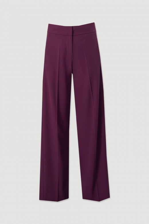 Classic wide-leg trousers with slit detail Classic wide-leg trousers with slit detail