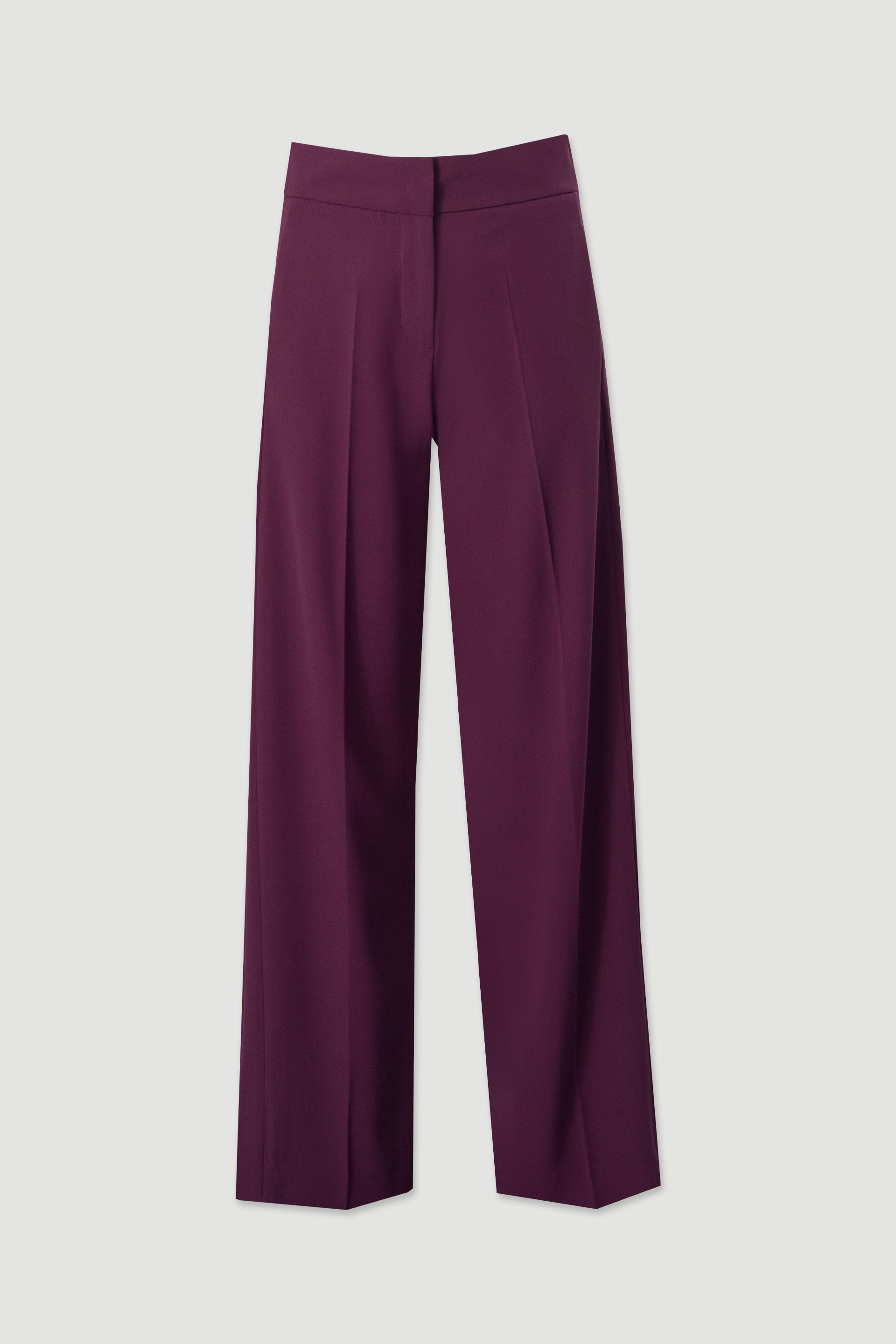 Classic wide-leg trousers with slit detail