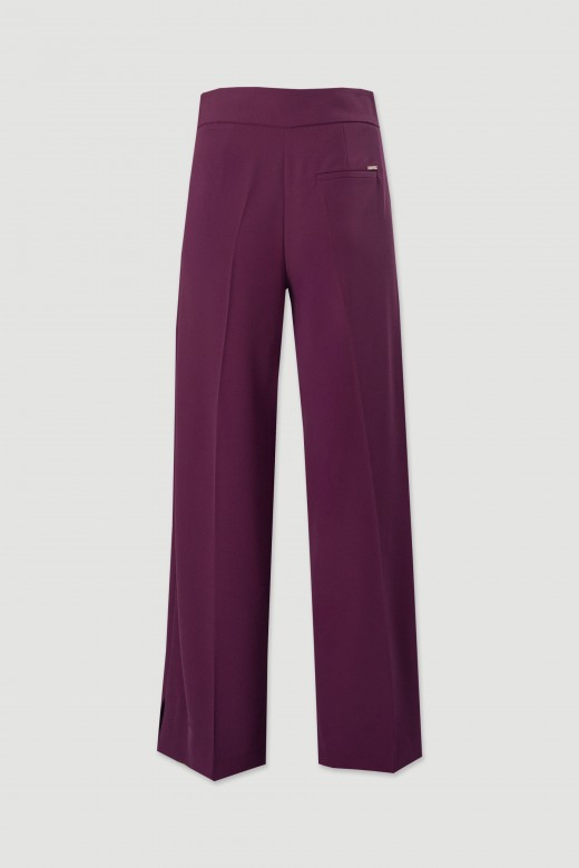 Classic wide-leg trousers with slit detail Classic wide-leg trousers with slit detail