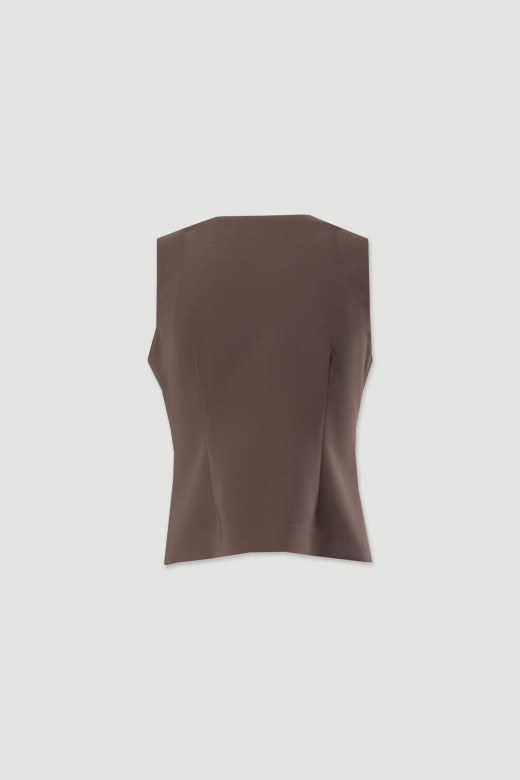 Gilet court cintr avec fermeture croise