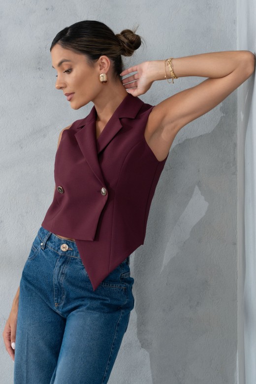 Asymmetric wrap vest