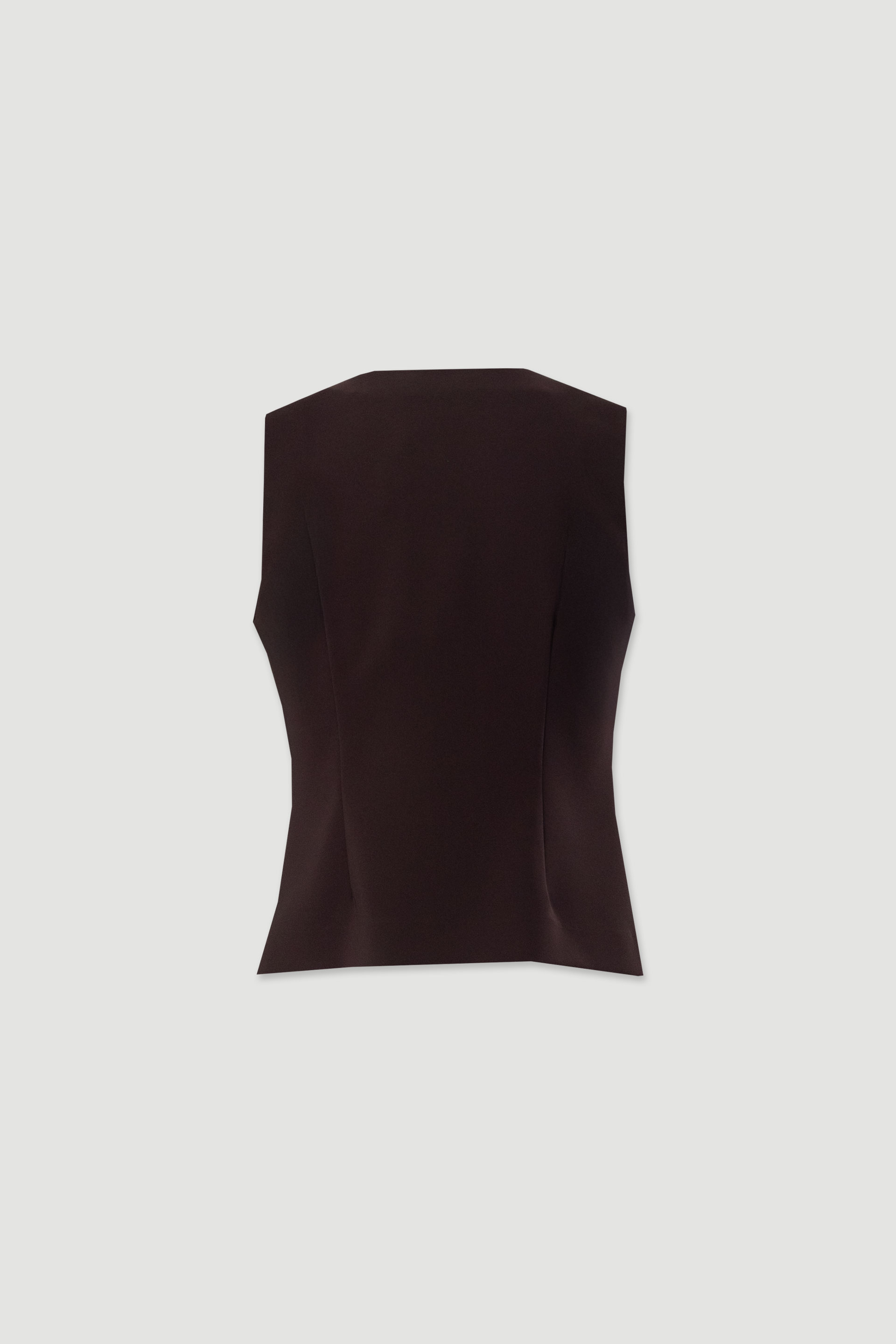 Fitted short vest with wrap-style closure