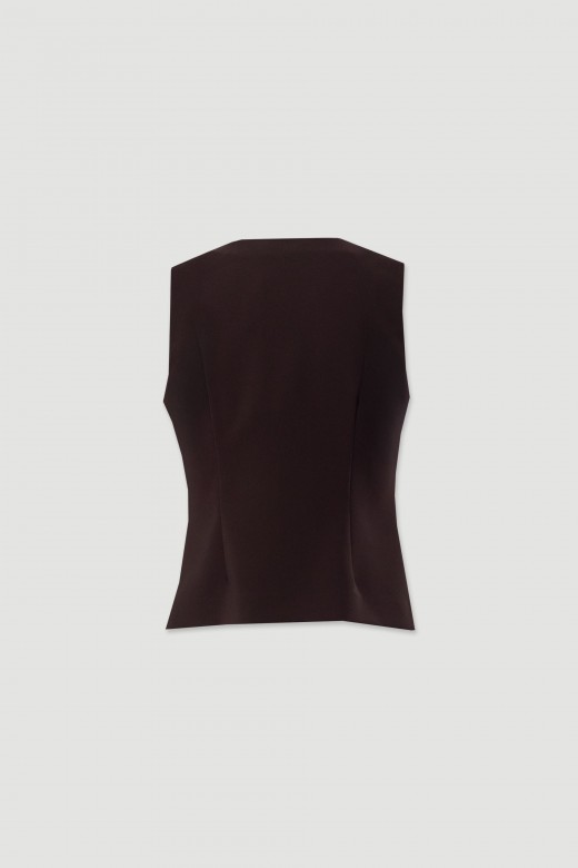 Gilet court cintr avec fermeture croise