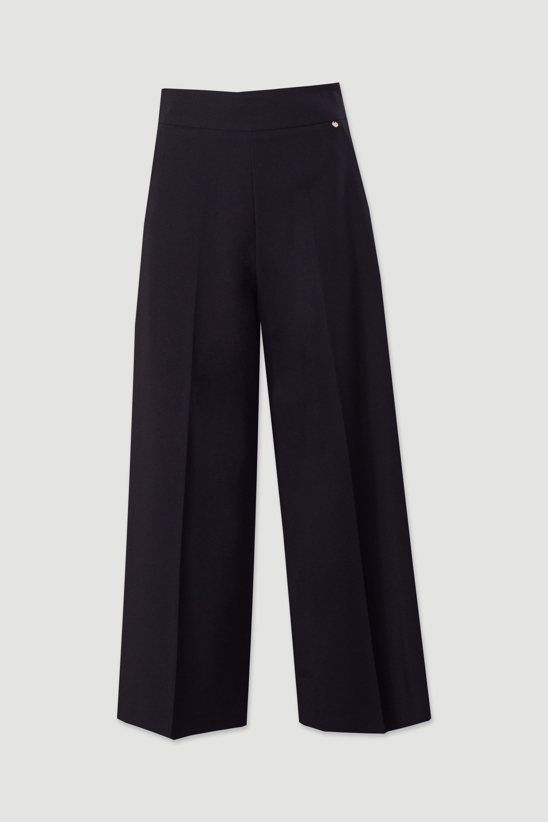 Calça curta wide leg de cintura subida