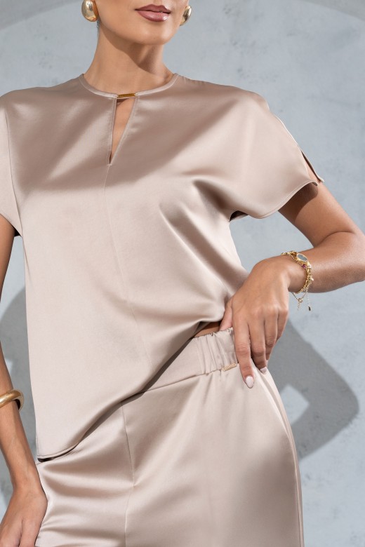Satin wide-leg trousers