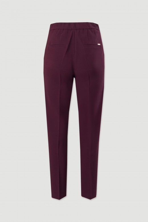 High-waisted classic trousers with elastic detail