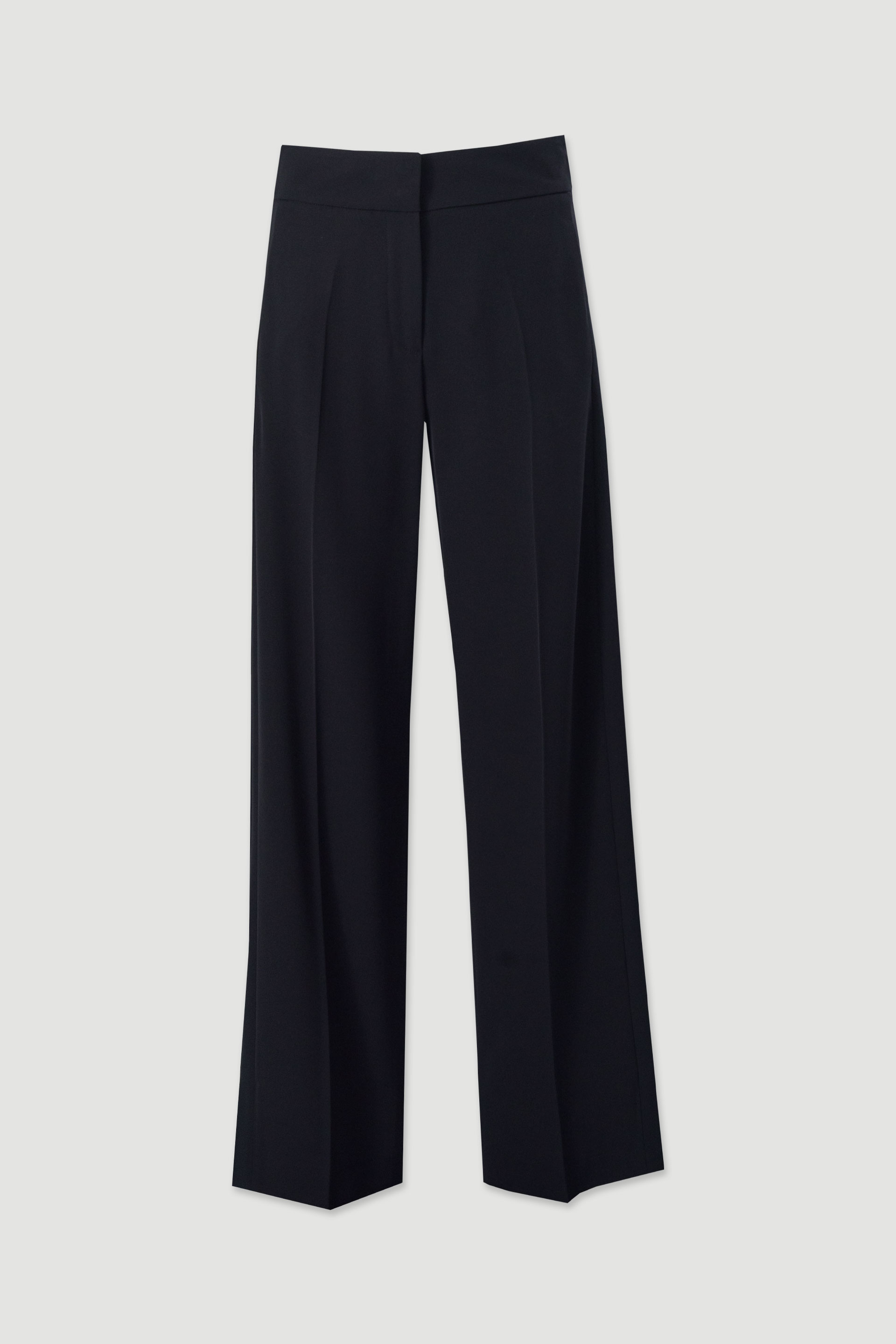 Classic wide-leg trousers with slit detail