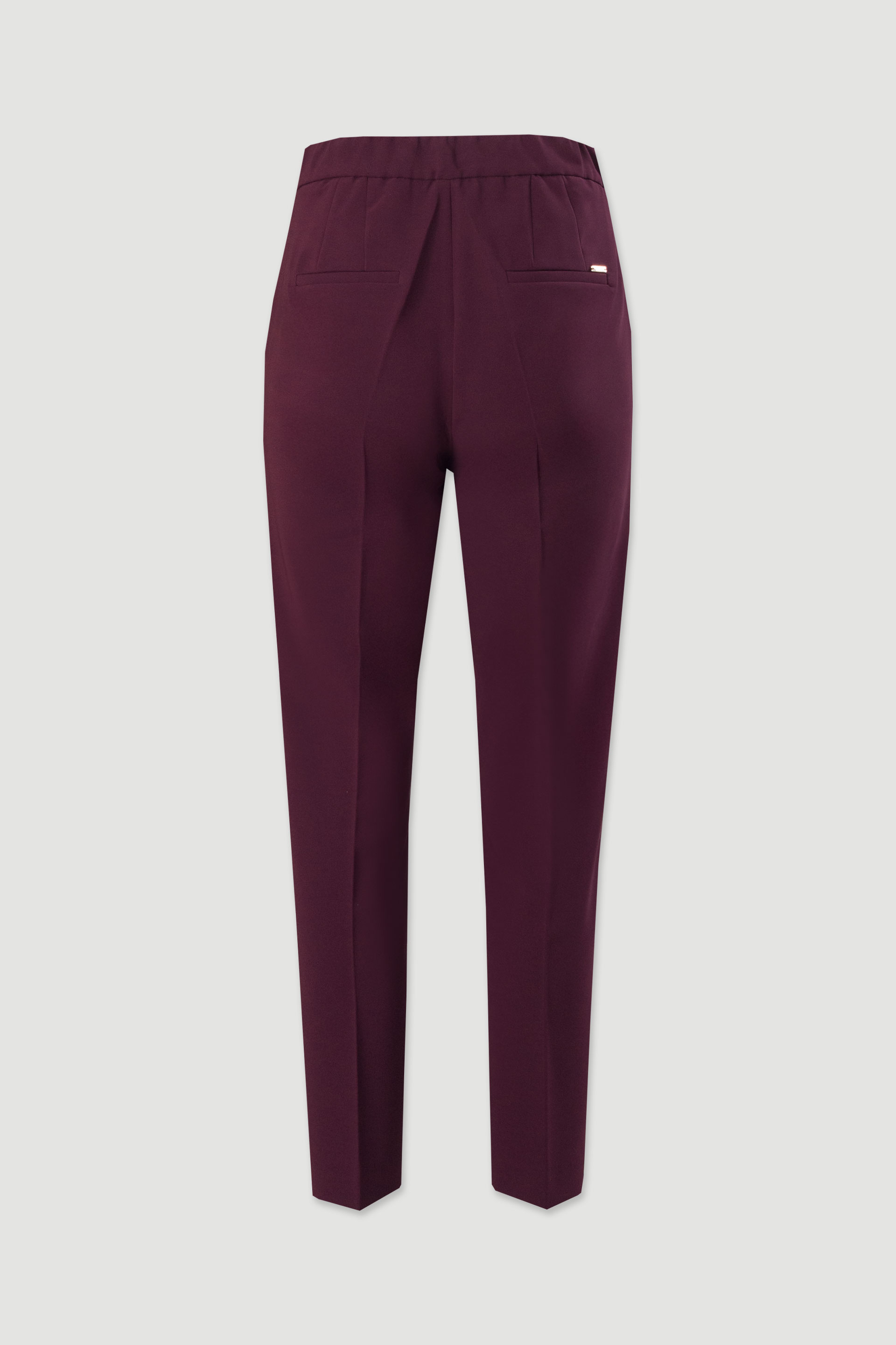 High-waisted classic trousers with elastic detail
