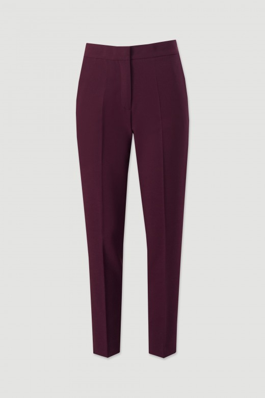 High-waisted classic trousers with elastic detail