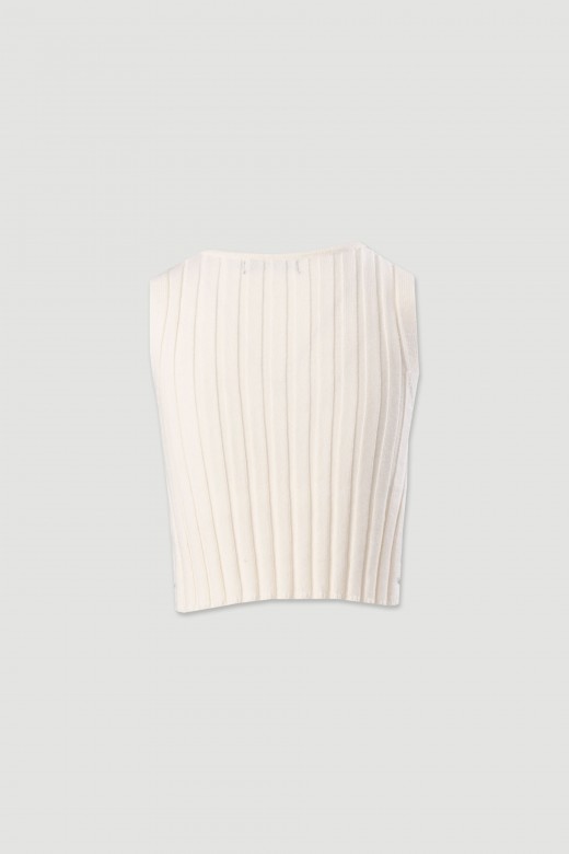 Crossover knit top with v-neck