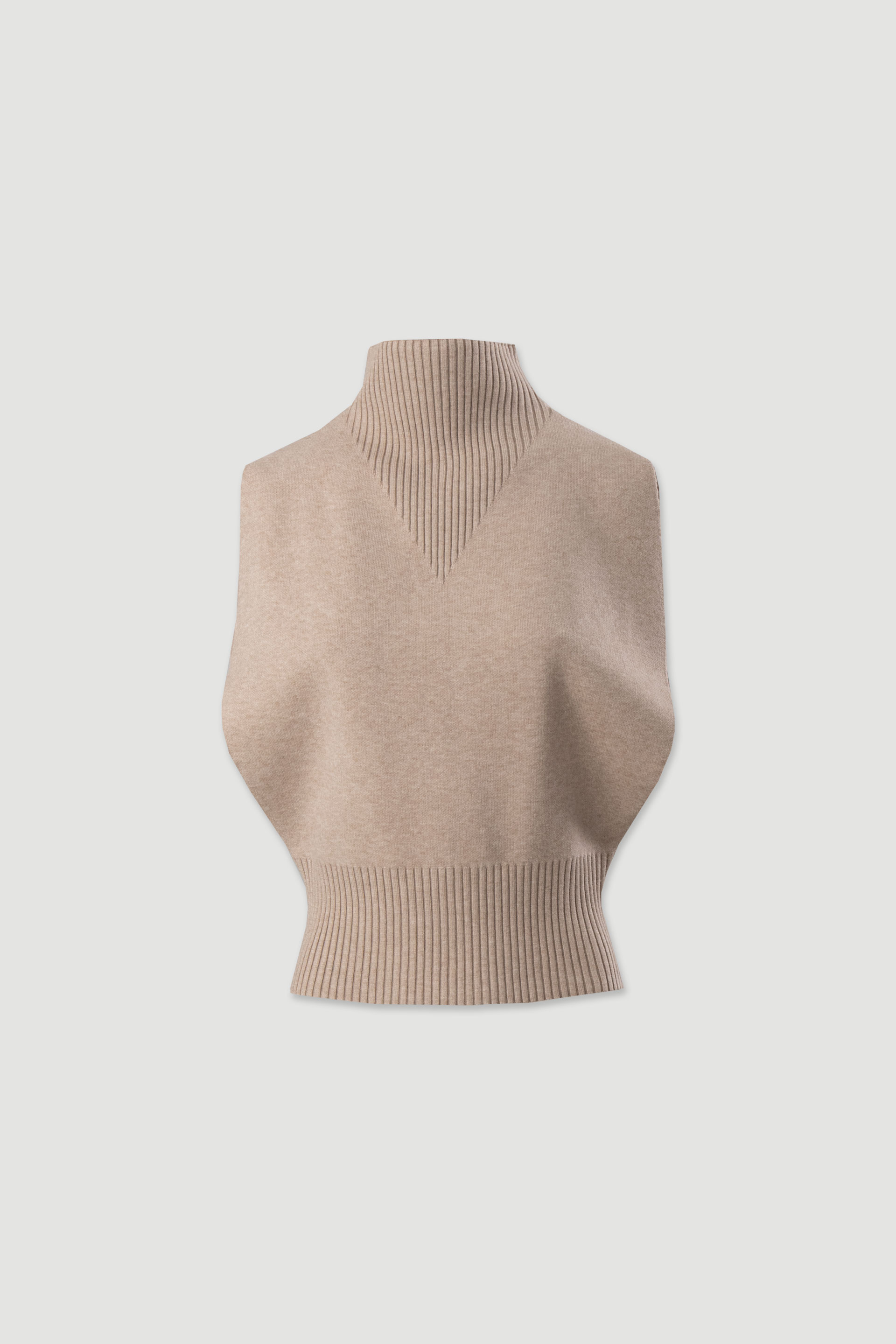 Colete de malha de gola alta