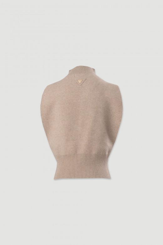 Gilet en maille  col montant