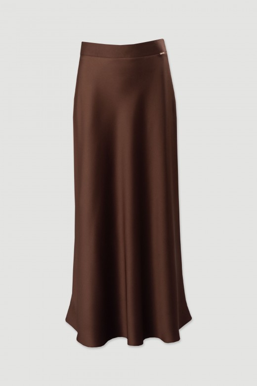 Long satin skirt
