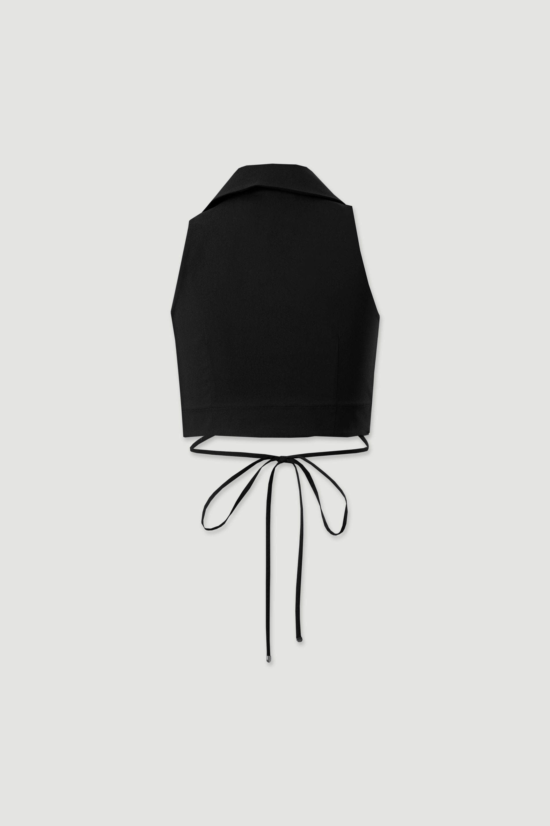 Chaleco corto con cierre cruzado de cordón