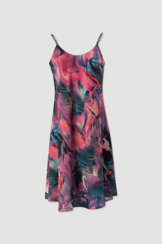 Plain midi dress with thin straps