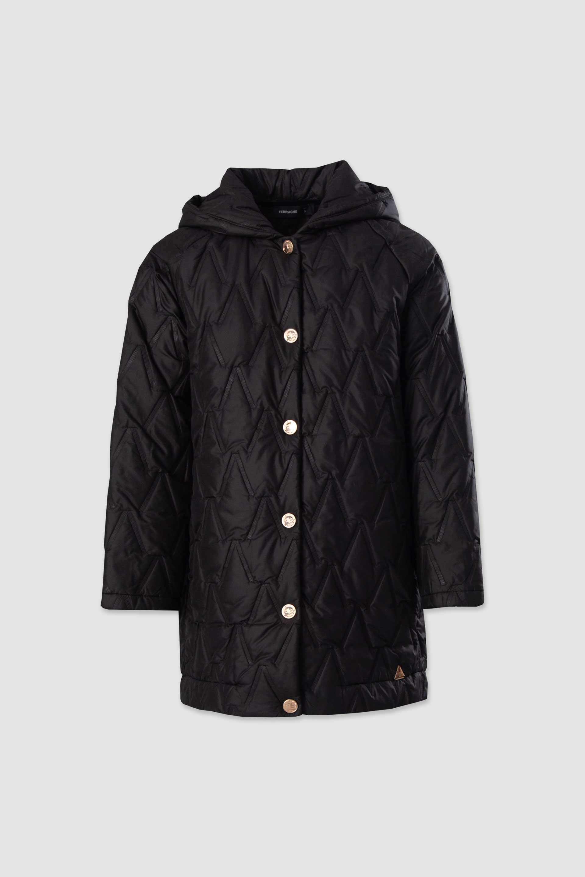 Parka comprida acolchoada com capuz