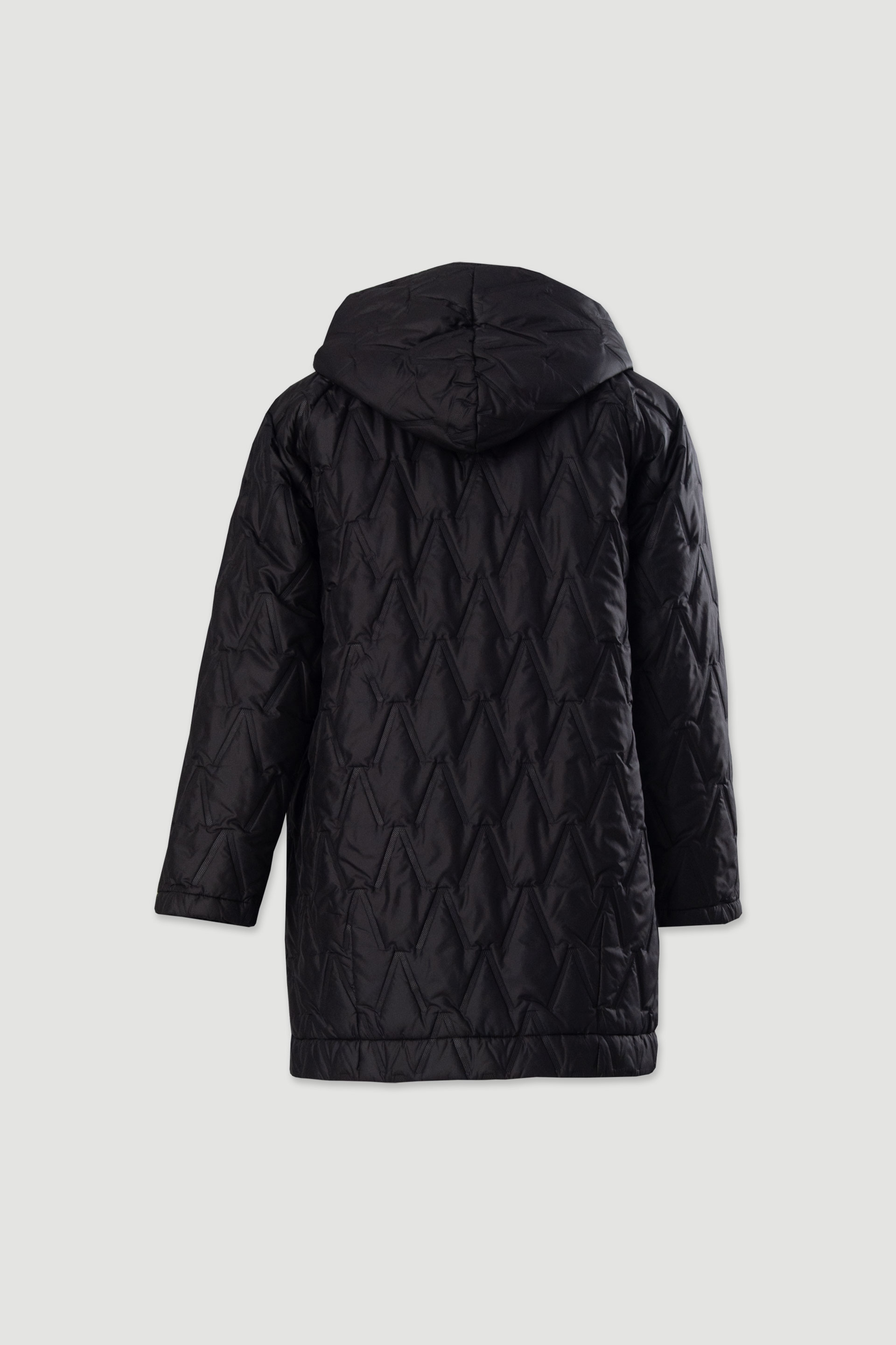 Parka comprida acolchoada com capuz