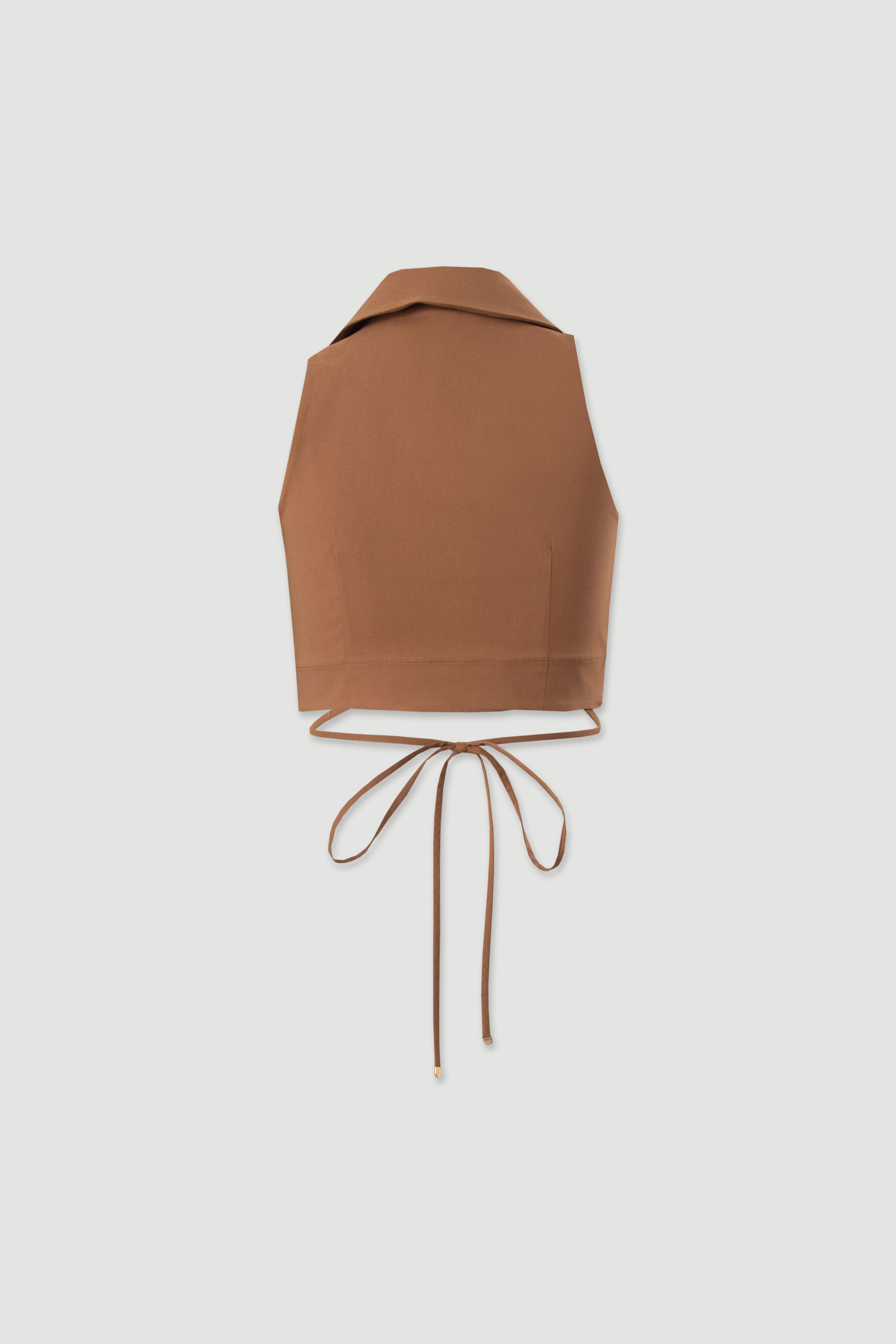 Chaleco corto con cierre cruzado de cordón